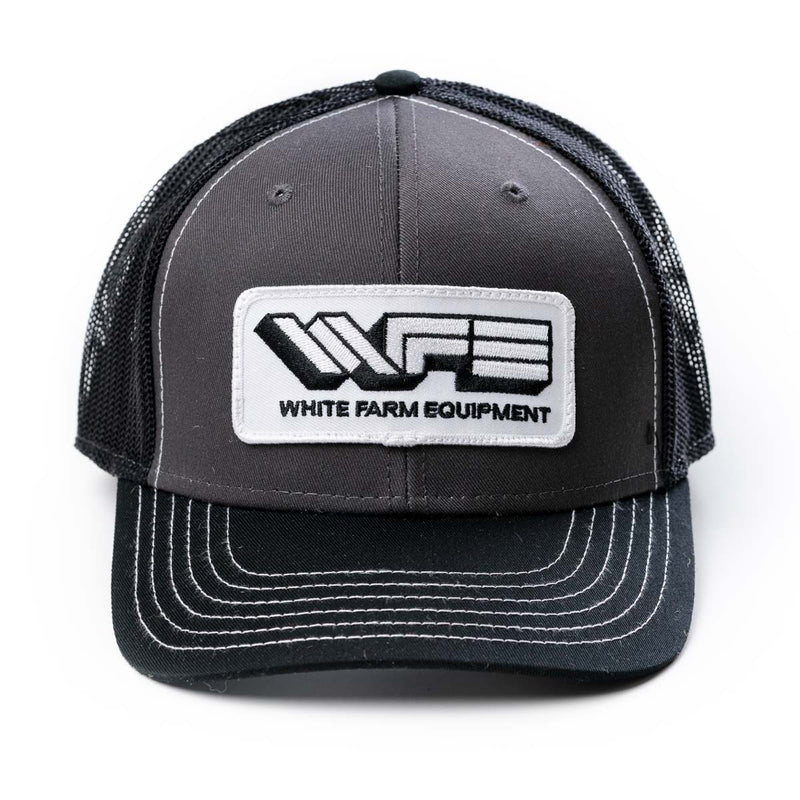 White Farm Equipment Logo Black & Gray Mesh Back Hat