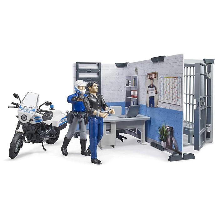 1/16 Bruder Police Station with Police Motorbike and Figures