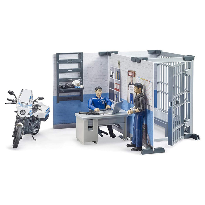 1/16 Bruder Police Station with Police Motorbike and Figures