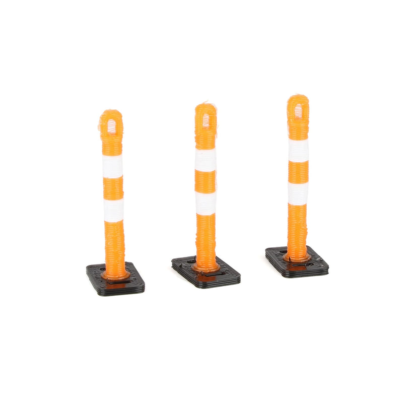 1/50 Orange Lane Delineation Markers with Black Bases, 18 Pack, 3D Printed
