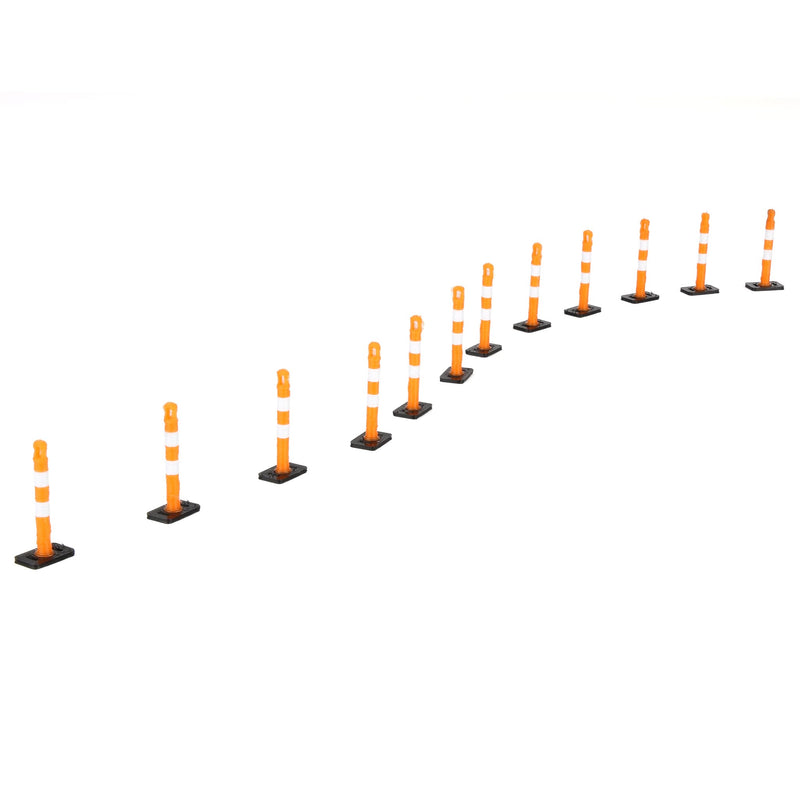 1/50 Orange Lane Delineation Markers with Black Bases, 18 Pack, 3D Printed