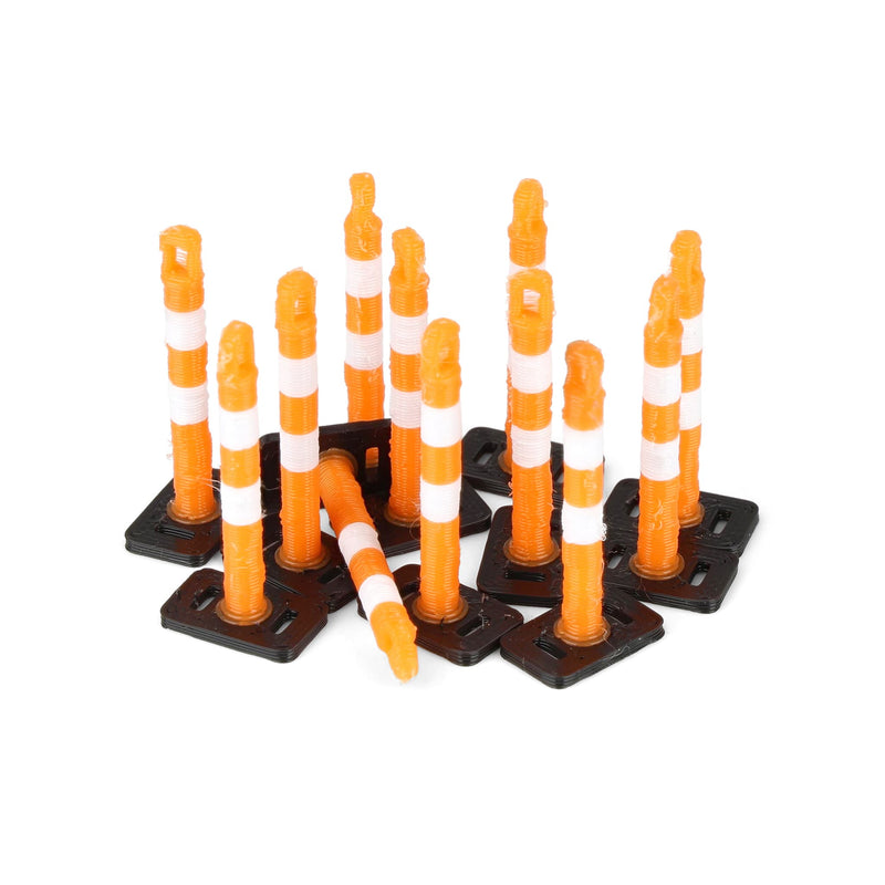 1/50 Orange Lane Delineation Markers with Black Bases, 18 Pack, 3D Printed