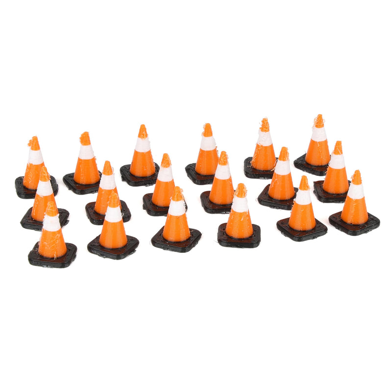 1/50 Pack of 18 Orange Traffic Cones with Black Bases, 3D Printed