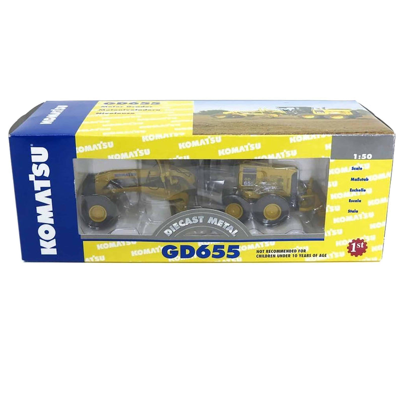 1/50 Komatsu GD655 Motor Grader with 3 Shank Mounted Ripper by First Gear