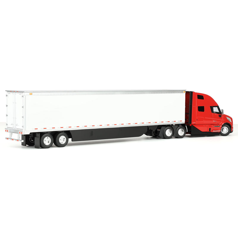 1/50 Volvo VNL 860 Semi Truck with High-Roof Sleeper & 53ft Box Trailer with Skirts by First Gear, Red & White
