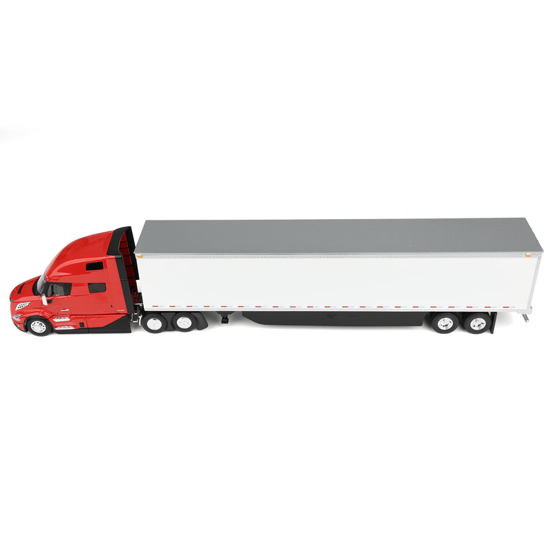 1/50 Volvo VNL 860 Semi Truck with High-Roof Sleeper & 53ft Box Trailer with Skirts by First Gear, Red & White