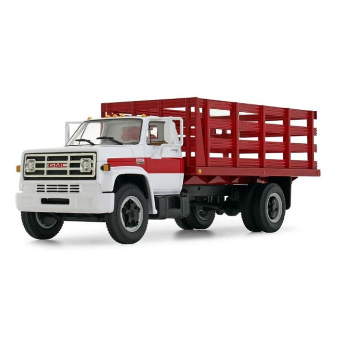 1/64 White & Red 1970s GMC 6500 Stake Truck, DCP by First Gear