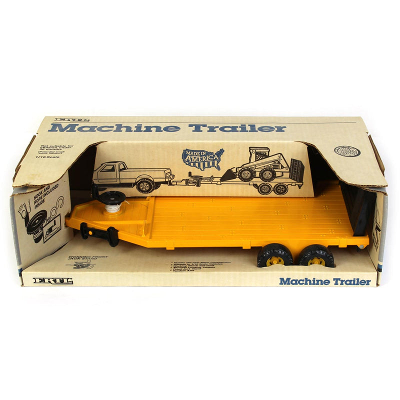 1/16 Yellow Dual Axle Machinery Trailer and Unloading Ramp by ERTL