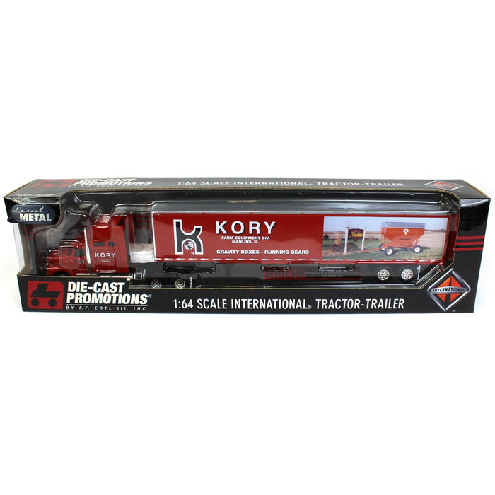 1/64 DCP Red International 9400I with Box Trailer, Kory Farm Equipment