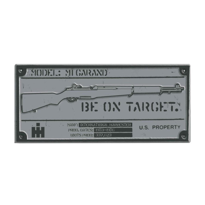 International Harvester M1 Rifle Tin Sign, 18in x 7.5in