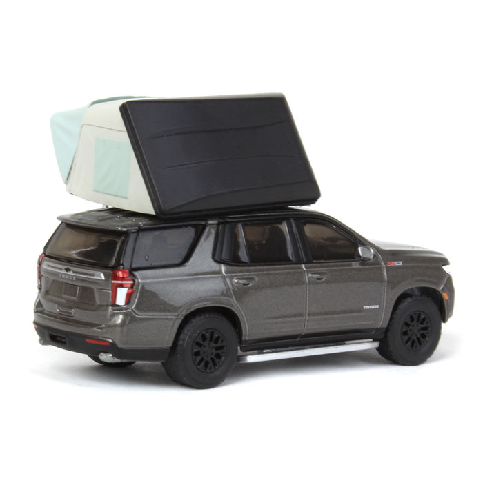1/64 2021 Chevrolet Tahoe Z71 with Modern Rooftop Tent, Great Outdoors Series 1