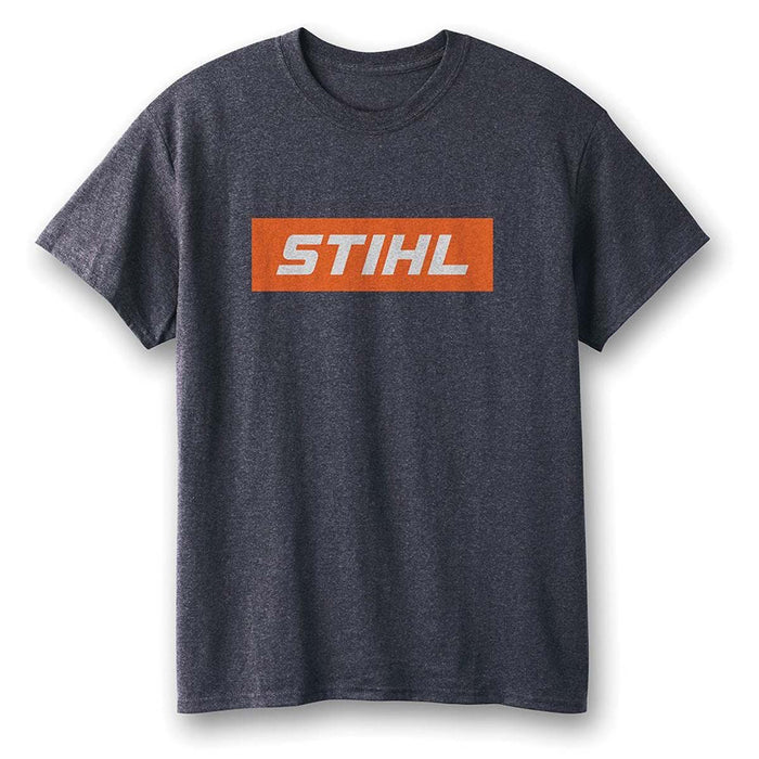 STIHL Logo Heather Denim Blue Short Sleeve T-Shirt