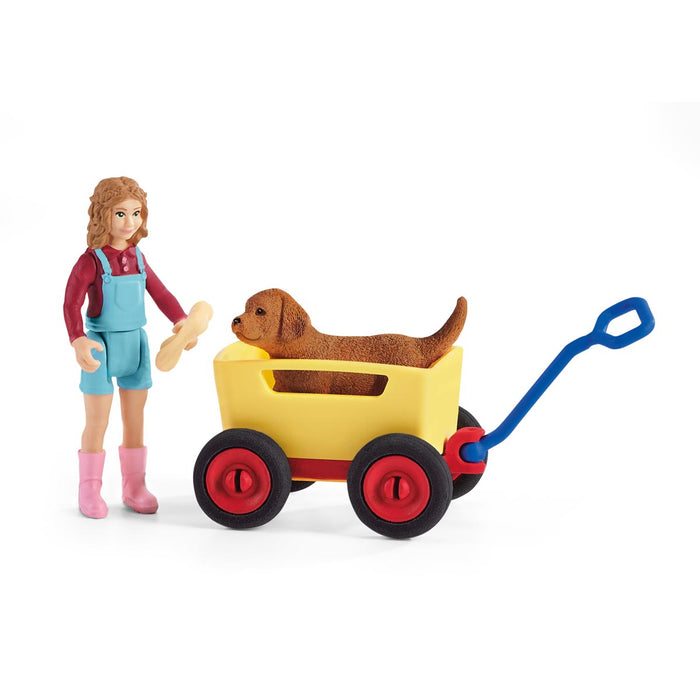 Puppy Wagon Ride with Girl by Schleich