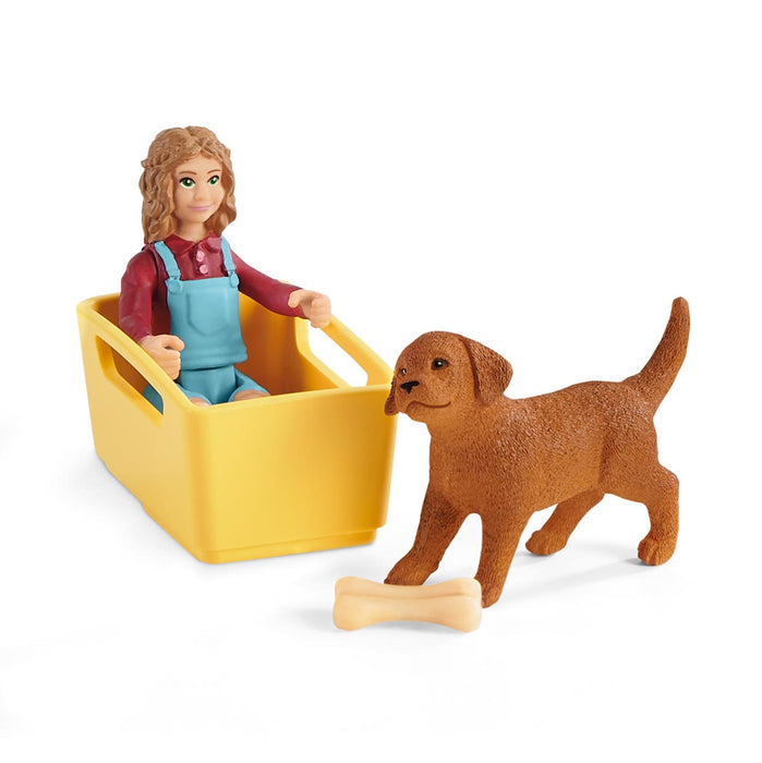 Puppy Wagon Ride with Girl by Schleich
