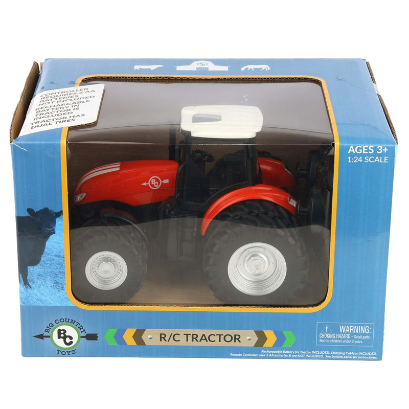 1/24 Big Country Toys Red & White Remote Control Tractor with Duals