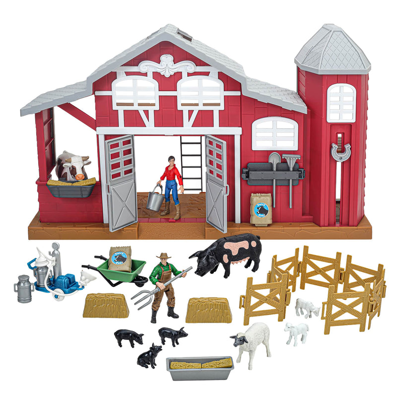 1/20 38-Piece Dairy Barn Playset with Animals & Accessories by Big Country Toys