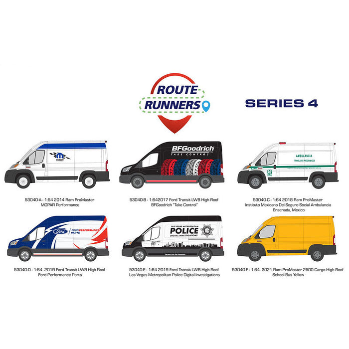 1/64 Route Runners Series 4, 6 Piece SEALED Set by Greenlight