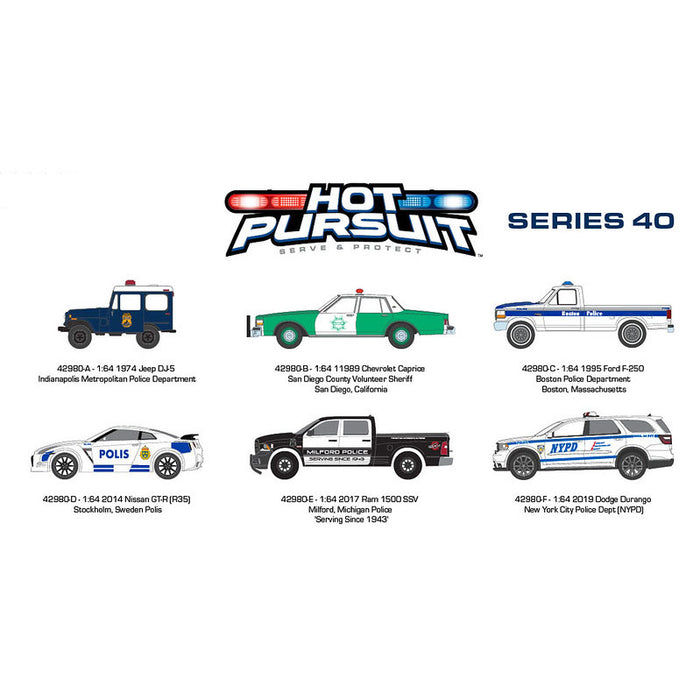 6 Vehicle Sealed Set ~ 1/64 Hot Pursuit Series 40 by Greenlight Collectibles