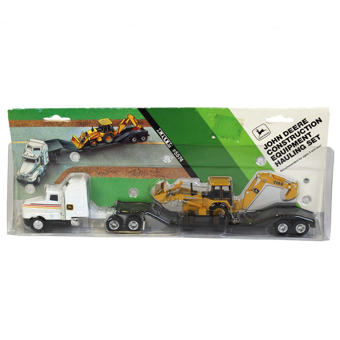 1/64 John Deere Construction Equipment Hauling Set with 310D Backhoe