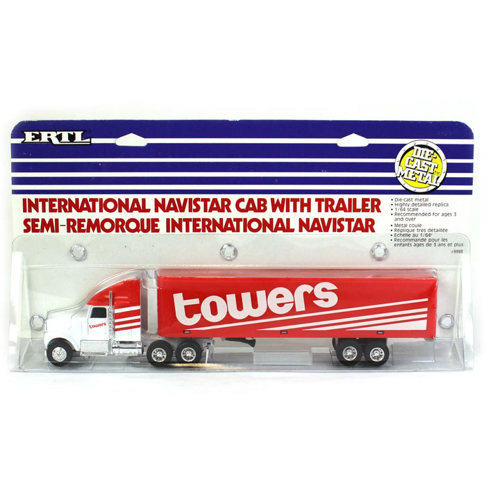 1/64 Red & White International Navistar Cab with Trailer - Towers