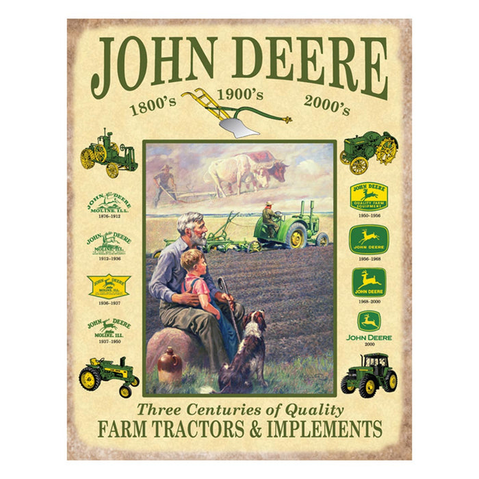 John Deere Past, Present, Future Metal Sign