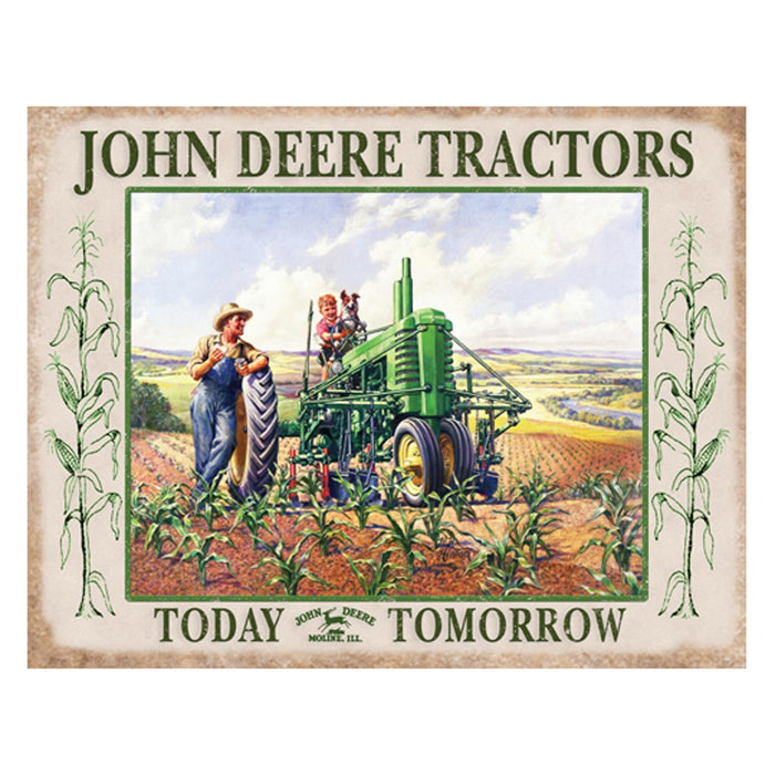 John Deere Tractors Today & Tomorrow Lunchtime Metal Sign