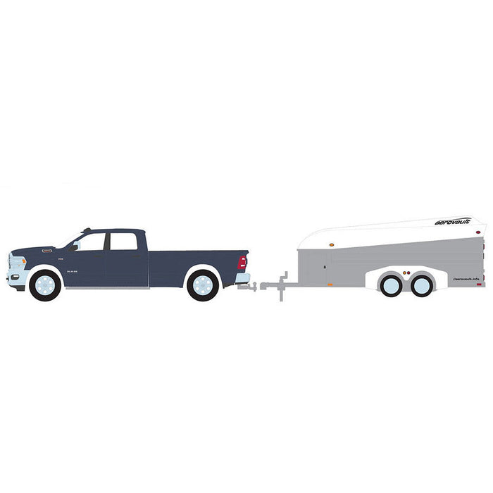 1/64 2021 Ram 3500 Laramie Steel Metallic with Aerovault MKII Trailer, Hitch & Tow 24