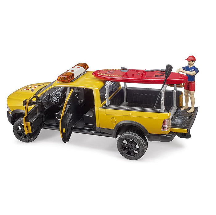1/16 Bruder RAM 2500 Power Wagon Life Guard Truck with Figure, Paddle Board and Light & Sound Module