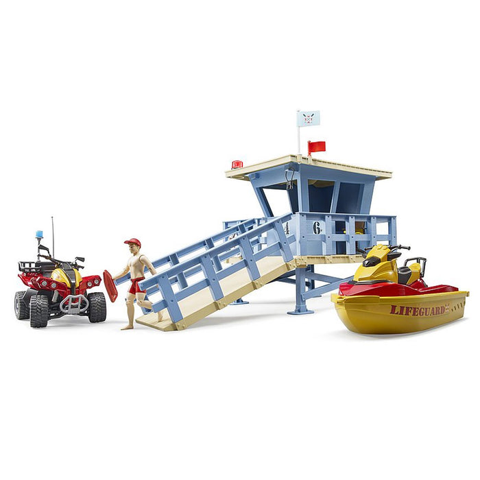 1/16 Bworld Life Guard Station with Quad and Personal Water Craft by Bruder