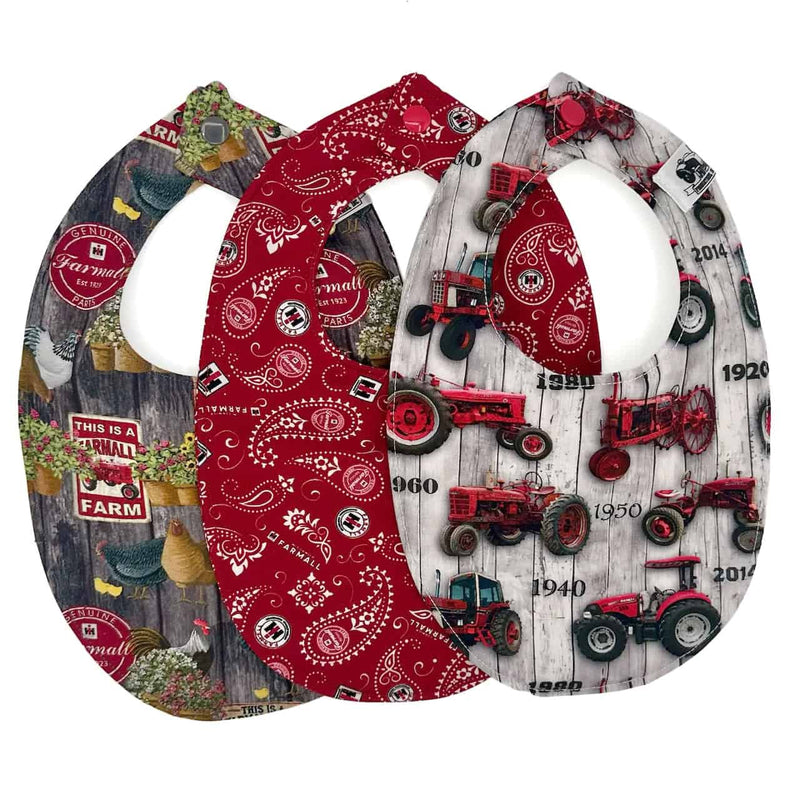 Set of 3 IH Farmall Cotton Bibs