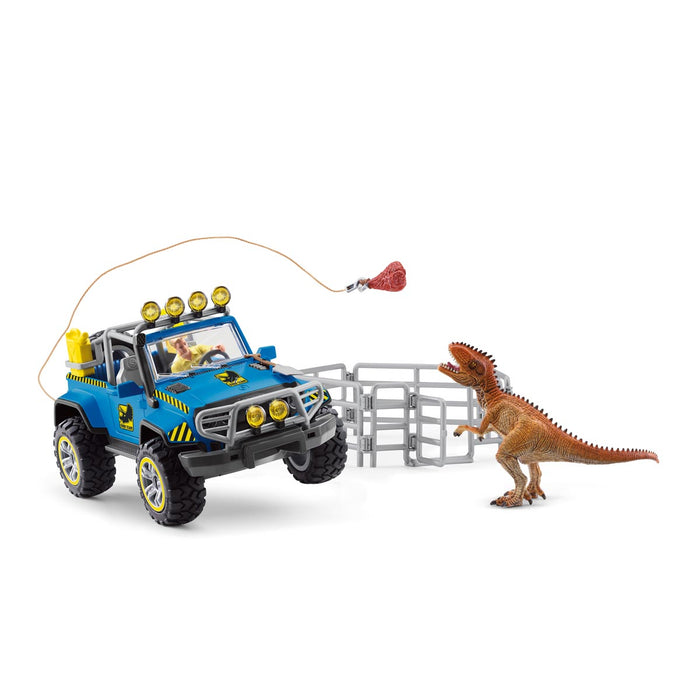 Off Road Vehicle with Man and Dino Set  by Schleich