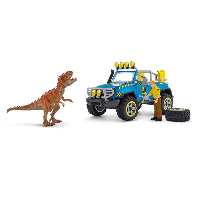 Off Road Vehicle with Man and Dino Set  by Schleich