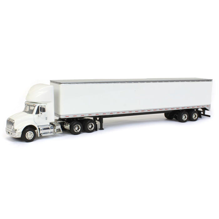 1/64 White International 8600 with Trailer with Single Rear Door