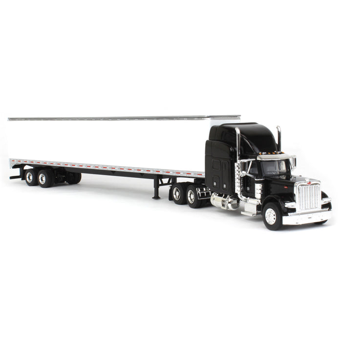 1/64 Black Peterbilt 379 Sleeper & 53ft Trailer with Single Rear Door