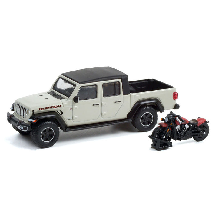 1/64 2020 Jeep Gladiator Rubicon with 2020 Indian Scout, Hobby Shop Series 12