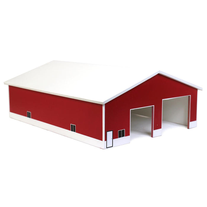 1/64 Red & White 2 Door 60ft x 80ft Wooden Tractor or Truck Shop