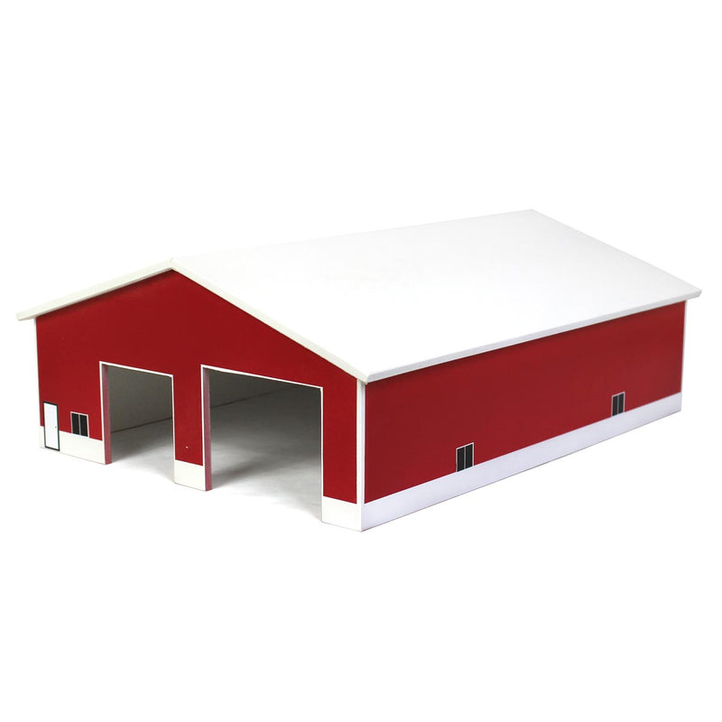 1/64 Red & White 2 Door 60ft x 80ft Wooden Tractor or Truck Shop