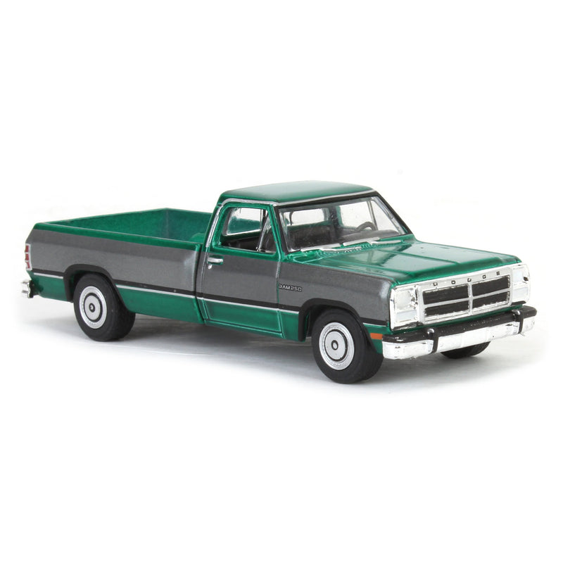 1/64 1992 Dodge Ram 1st Generation, Silver & Gray, Outback Toys Exclusive - Green Machine
