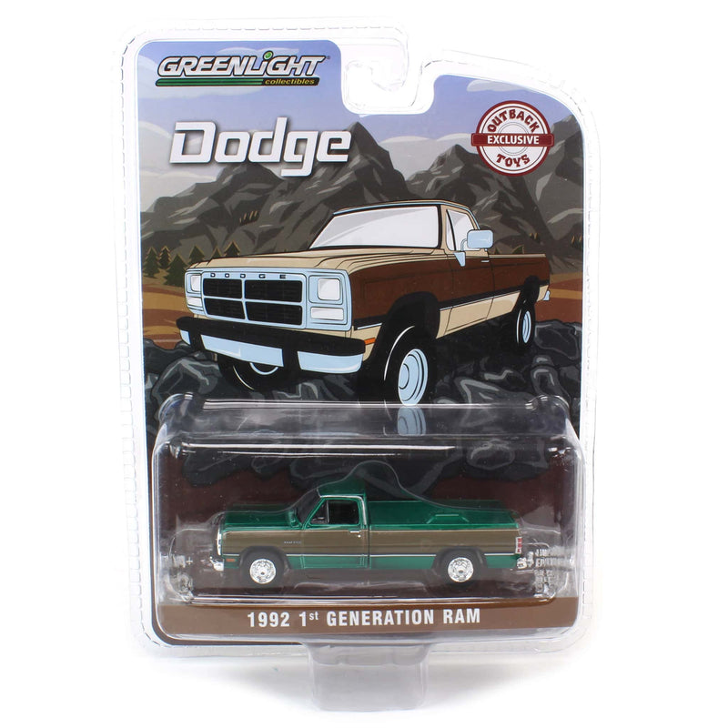 1/64 1992 Dodge Ram 1st Generation, Two Tone Brown, Outback Toys Exclusive - Green Machine