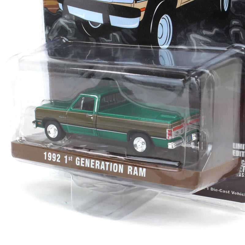 1/64 1992 Dodge Ram 1st Generation, Two Tone Brown, Outback Toys Exclusive - Green Machine