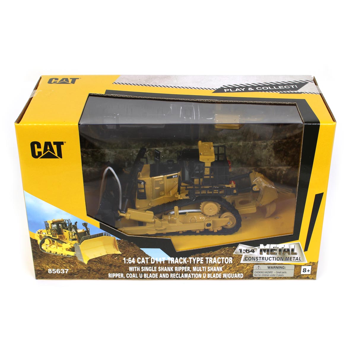 1/64 Caterpillar D11 Dozer with 2 Blades & Rear Rippers, Diecast