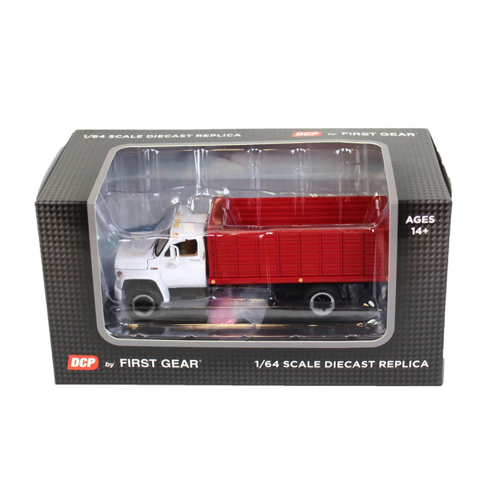 1/64 White & Red 1970s GMC 6500 Grain Truck, DCP by First Gear