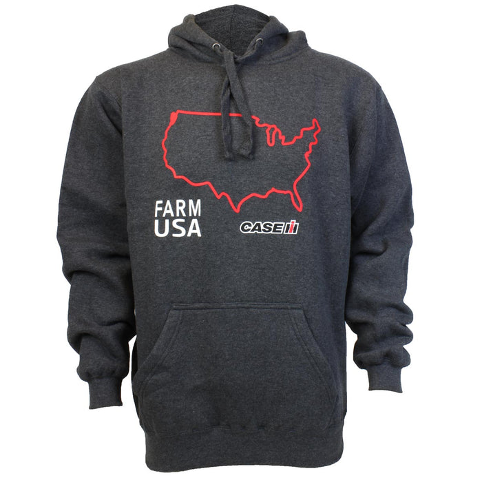 Case IH Farm USA Charcoal Grey Hooded Sweatshirt