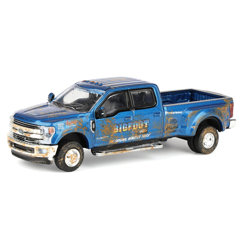 (B&D) 1/64 2019 Ford F-350 Dually Muddy Version, Bigfoot #1 The Original Monster Truck, Greenlight Exclusive - Damaged Item