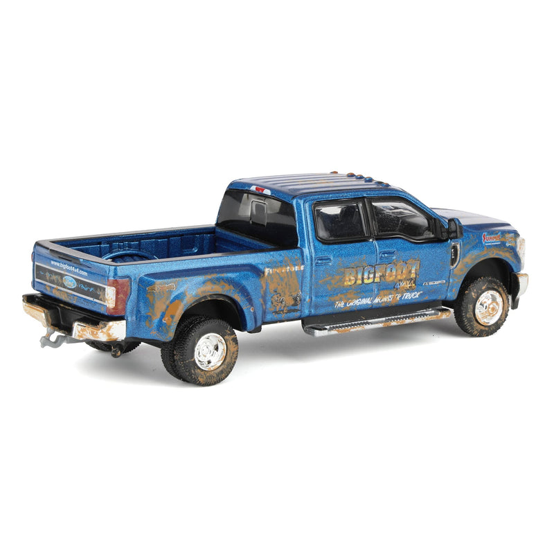 (B&D) 1/64 2019 Ford F-350 Dually Muddy Version, Bigfoot #1 The Original Monster Truck, Greenlight Exclusive - Damaged Item