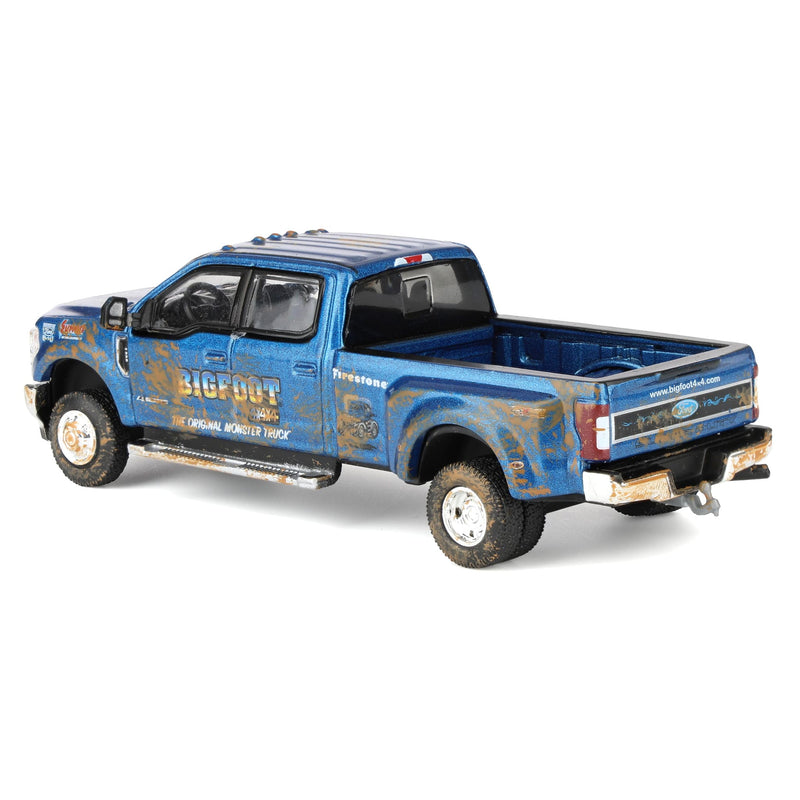 (B&D) 1/64 2019 Ford F-350 Dually Muddy Version, Bigfoot #1 The Original Monster Truck, Greenlight Exclusive - Damaged Item