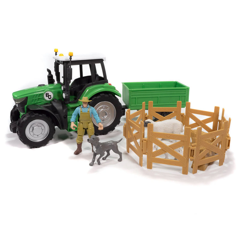 1/20 16-Piece Sheep Farmer & Tractor Playset with Accessories by Big Country Toys