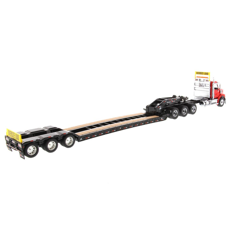 1/50 Red Western Star 49X SB Semi Truck & XL 120 HDG Trailer with Boosters by Diecast Masters
