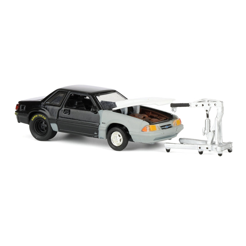 1/64 1987 Ford Mustang LX Project Car, Black & Gray with Red Door, LP Diecast Exclusive