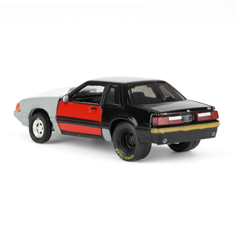 1/64 1987 Ford Mustang LX Project Car, Black & Gray with Red Door, LP Diecast Exclusive